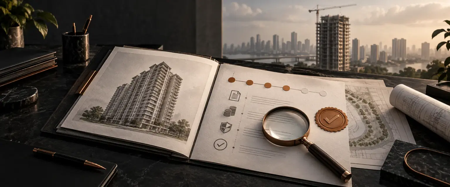 A project record folder with a verification mark